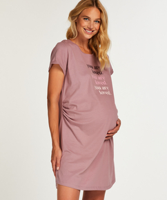 Kortarmet nattskjorte for gravide, Rosa