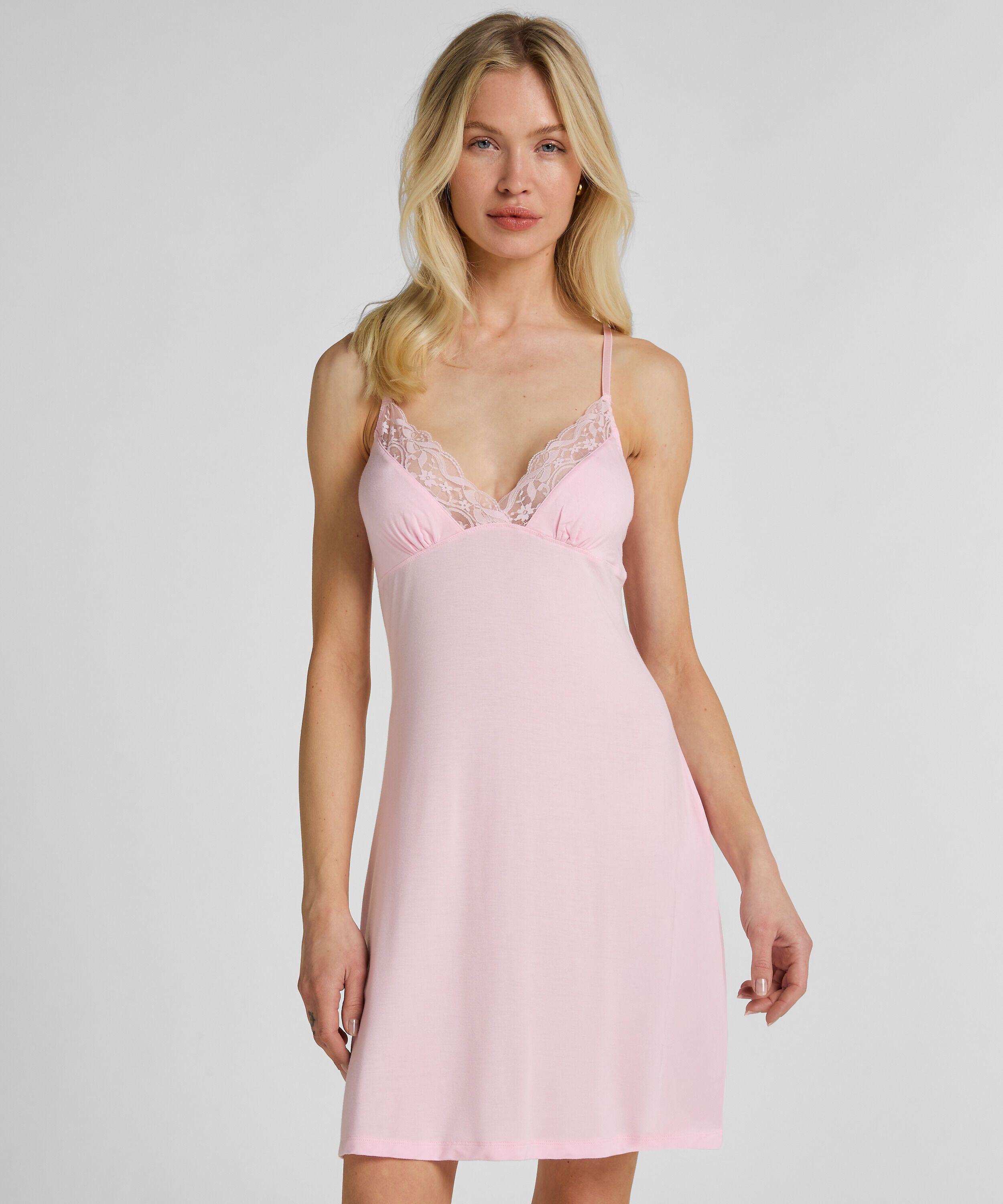 Jersey Slip-kjole, Rosa Jersey Slip-kjole, Rosa