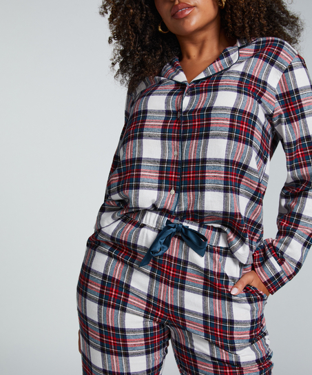Twill pyjama set, Hvit