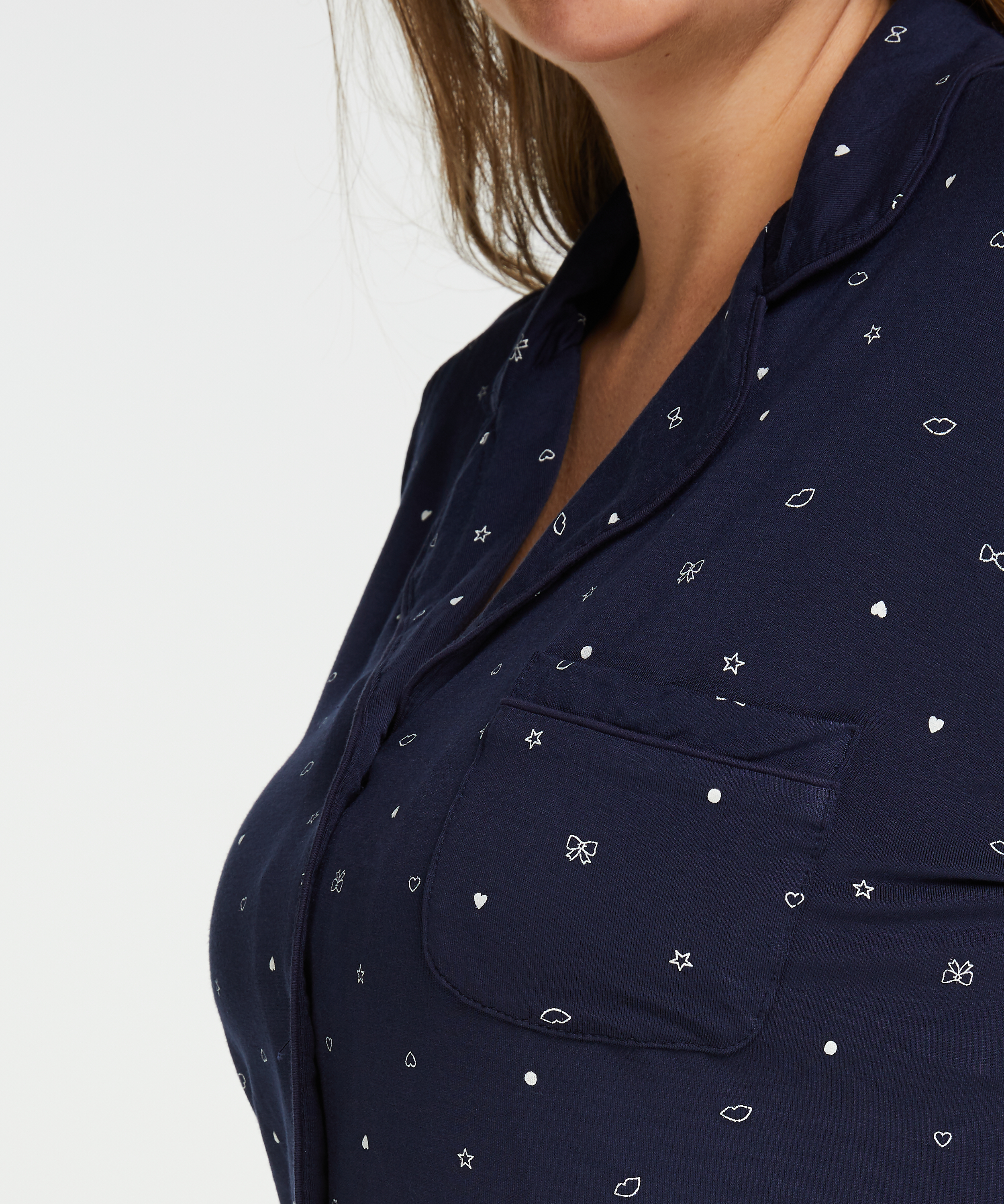 Sett av lang pyjamas, Blå, main