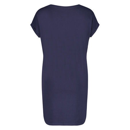 Nattskjorte med rund hals, Bl&aring;