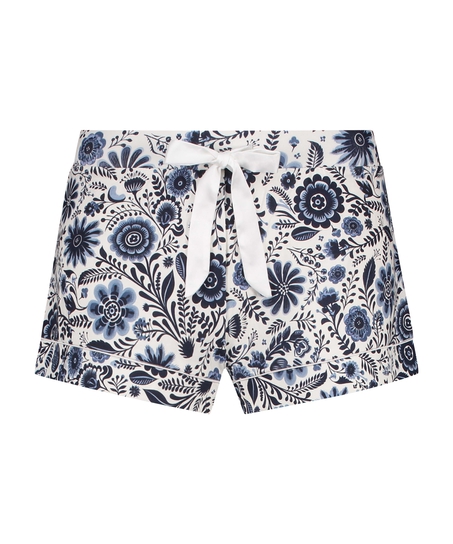 Jersey pysjamasshorts, Hvit