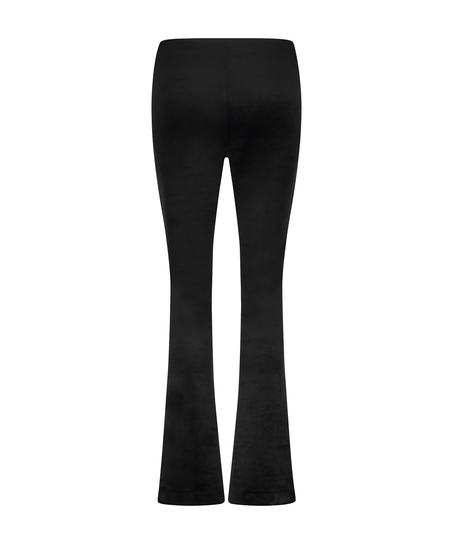 Flared Velvet leggings, Svart