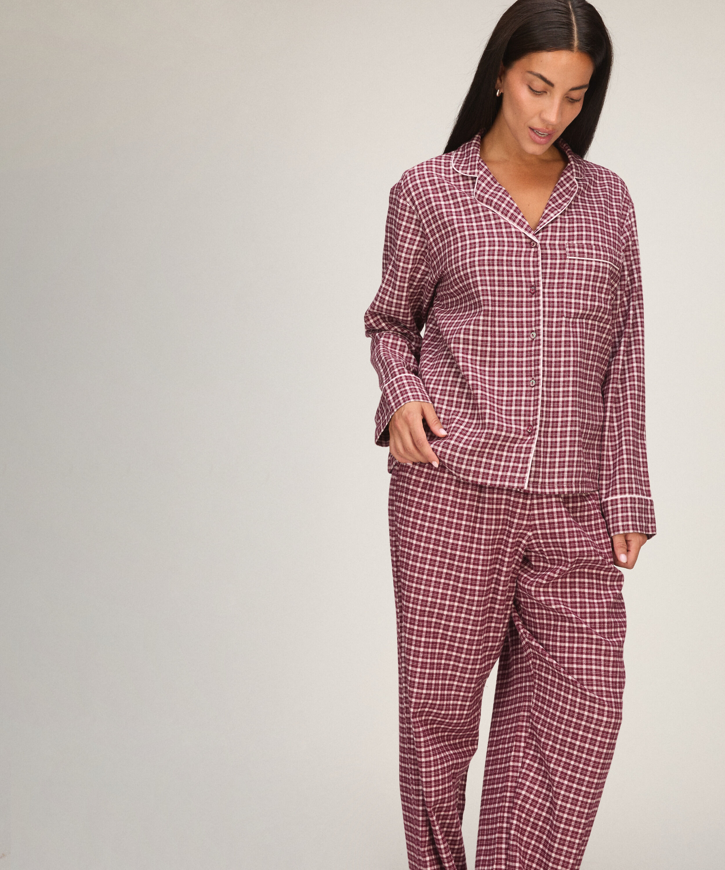 Pyjamasjakke Woven, Rosa Pyjamasjakke Woven, Rosa