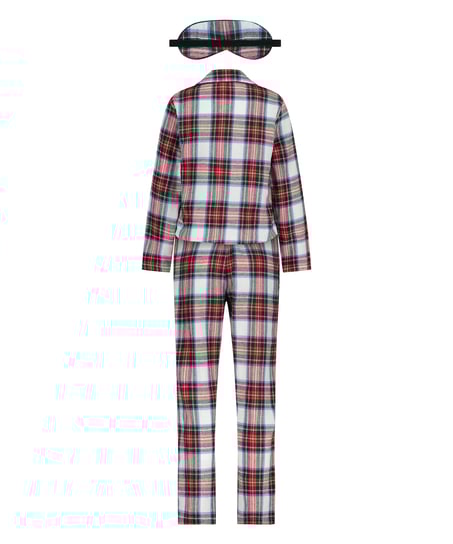 Twill Check pysjamassett, Hvit