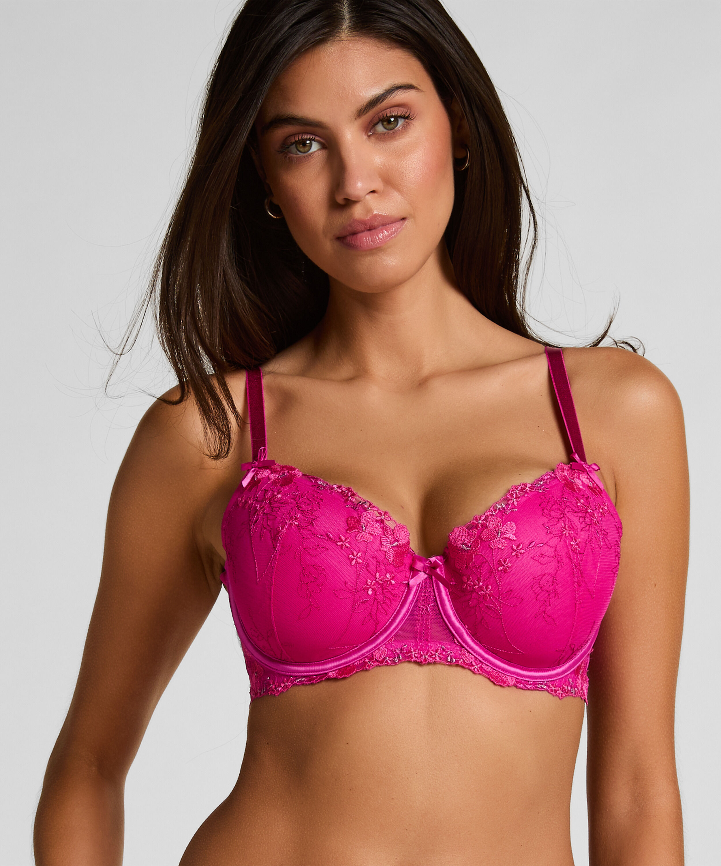 Peonie Padded Underwired Bra, Rosa Peonie Padded Underwired Bra, Rosa