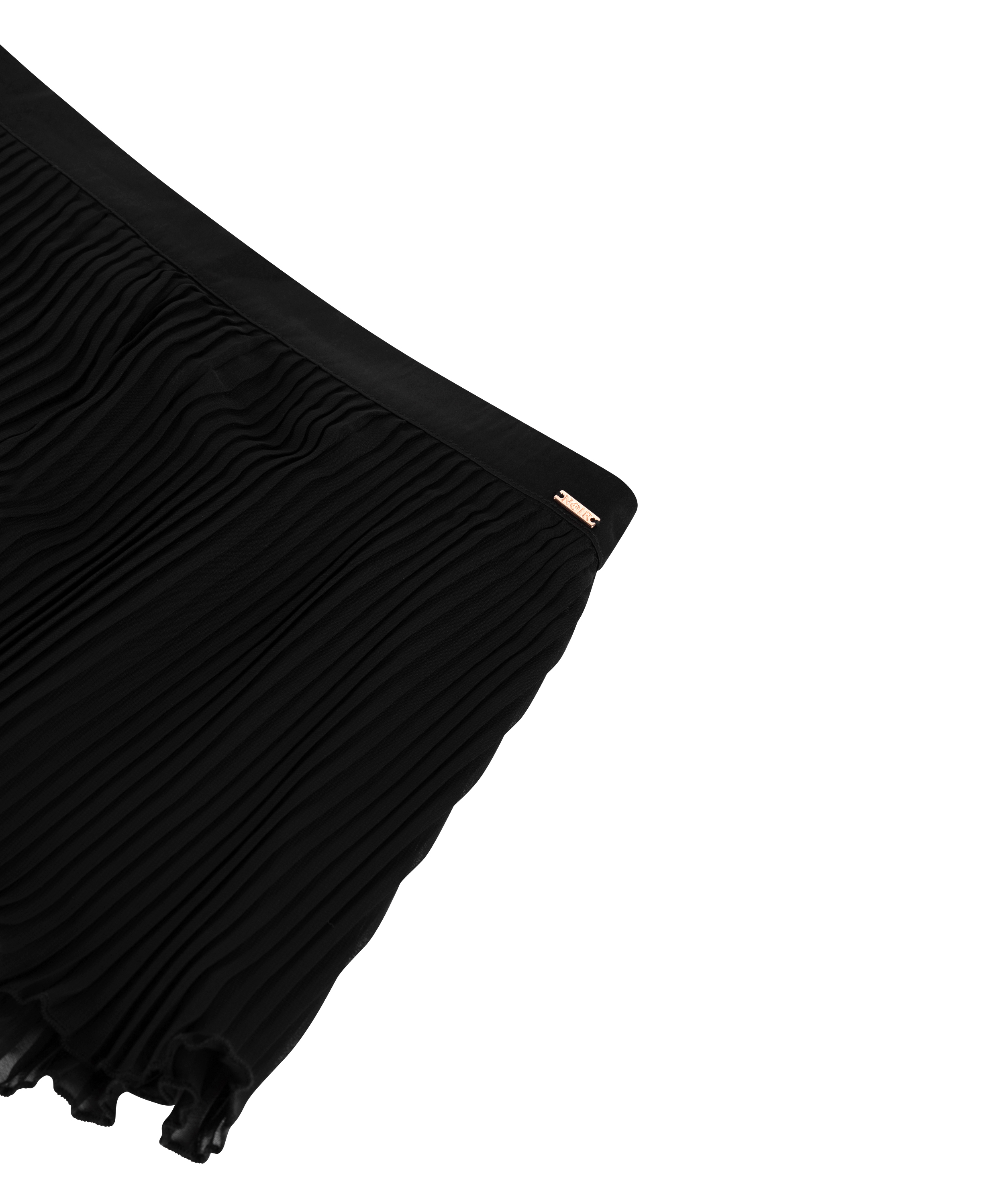 Plisse Short, Svart, main