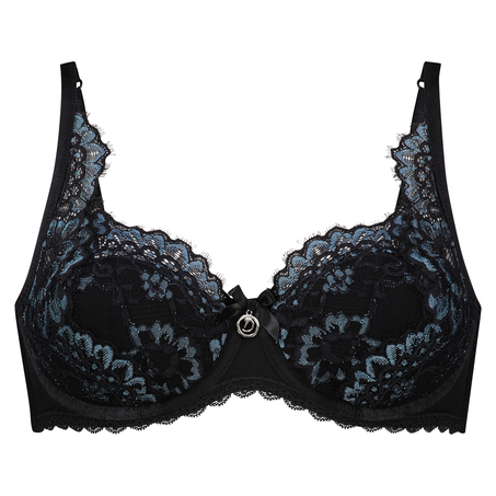Doutzen Enchanted padded underwired half-cup bra, Svart