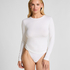 Langermet topp i myk bomull, Hvit