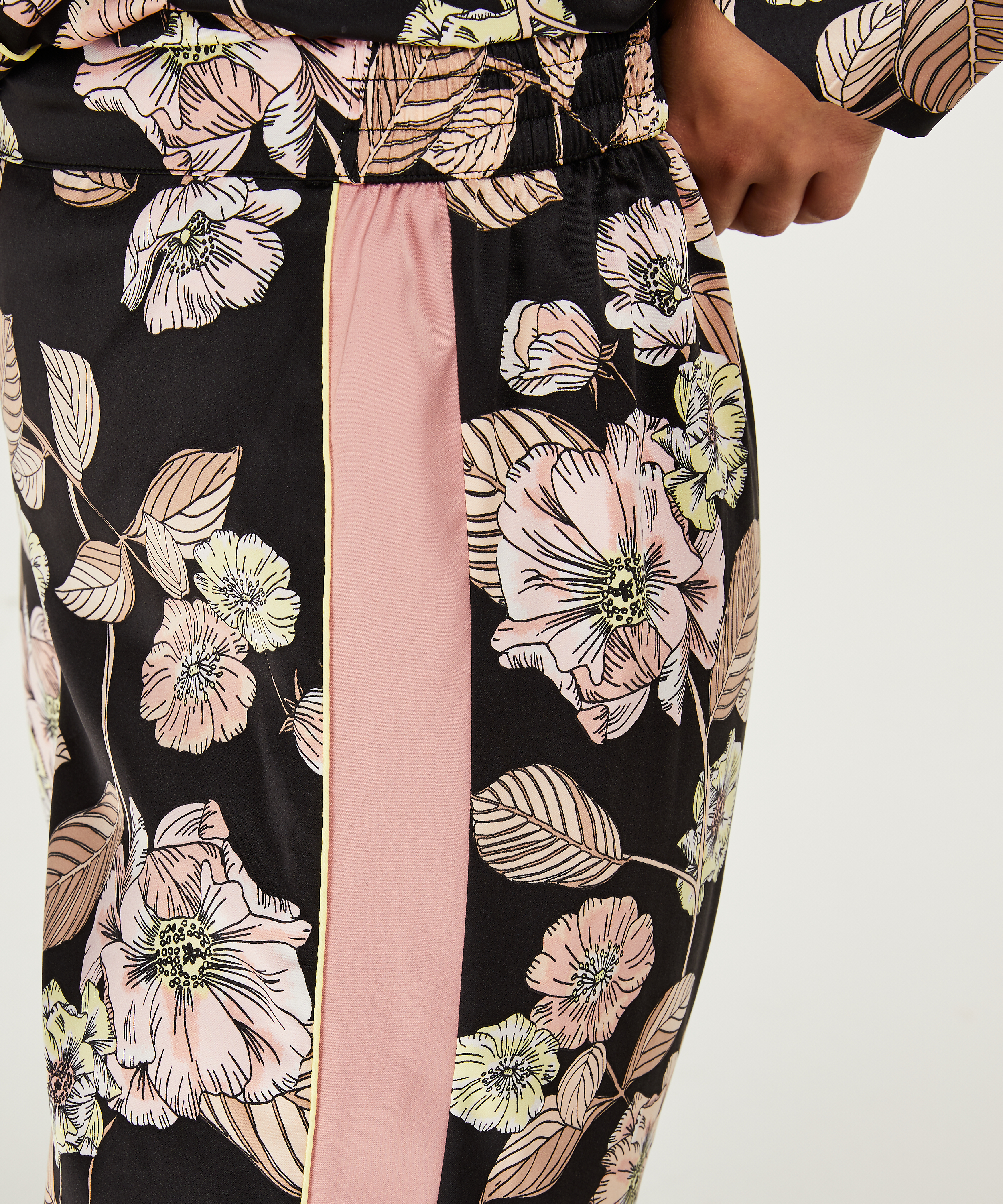 Emily satin pyjama pants, Svart, main