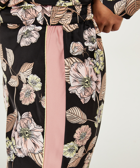 Emily satin pyjama pants, Svart