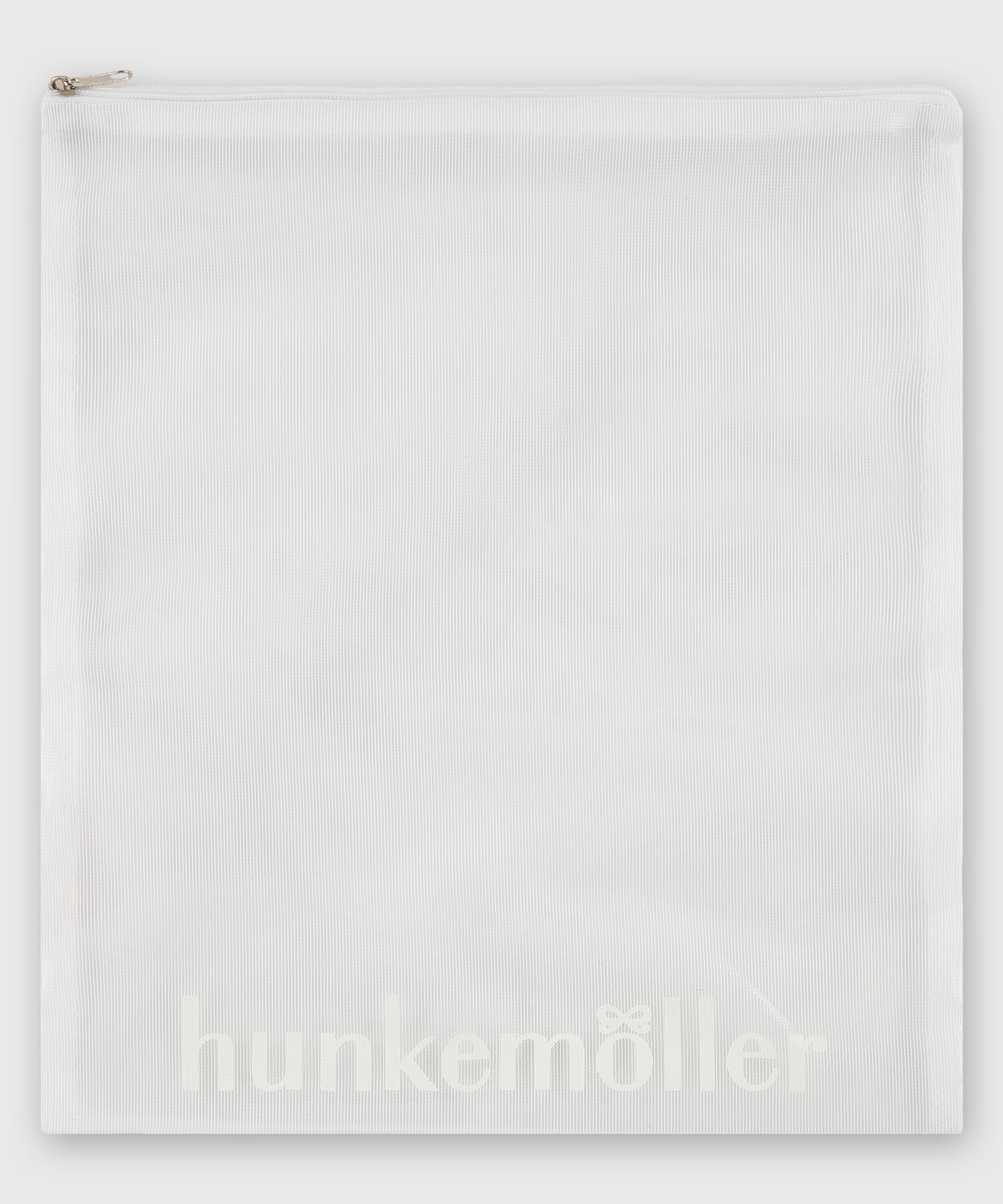 Vaskepose med glidel&aring;s, Hvit