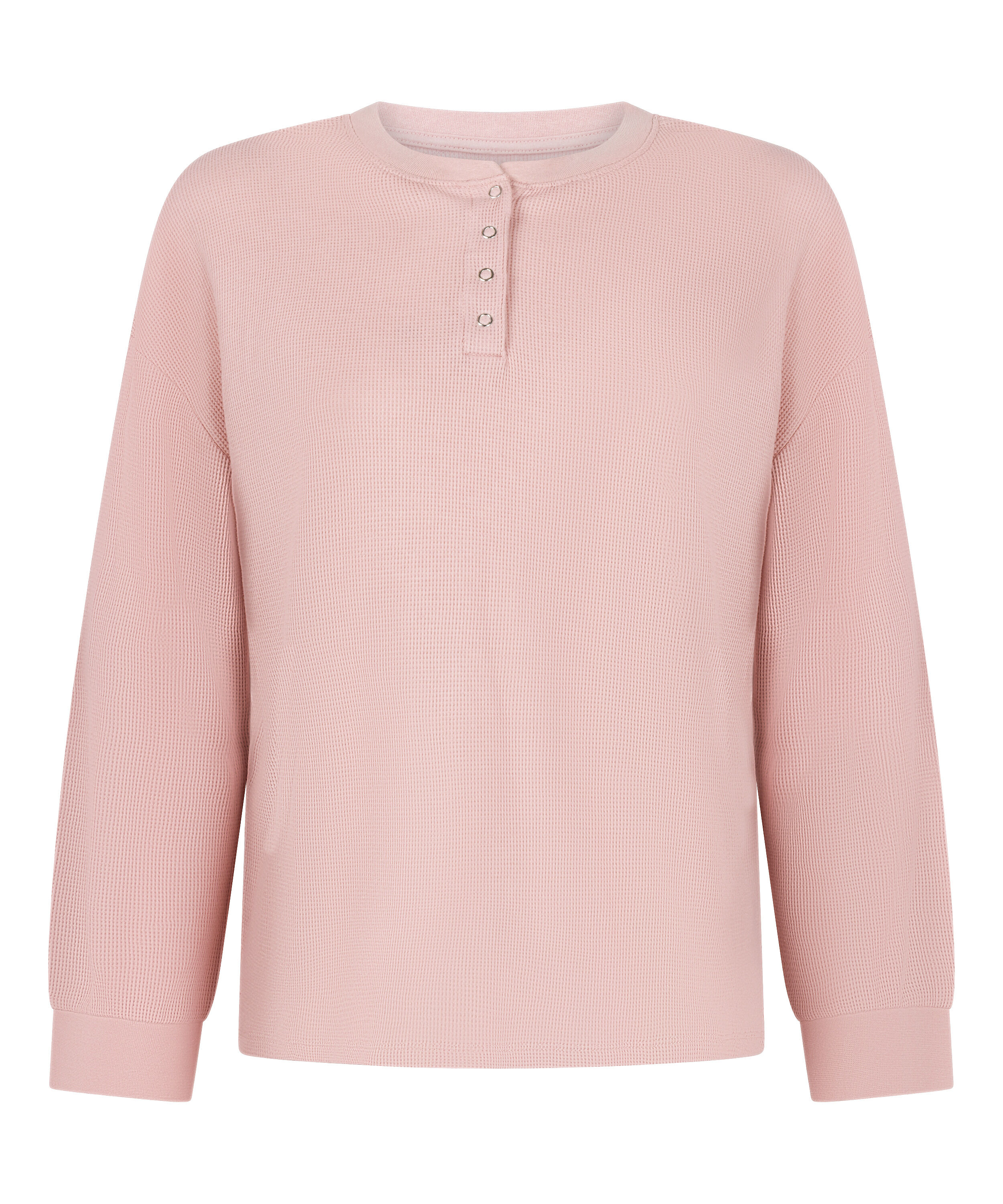 Topp Waffle Henley, Rosa