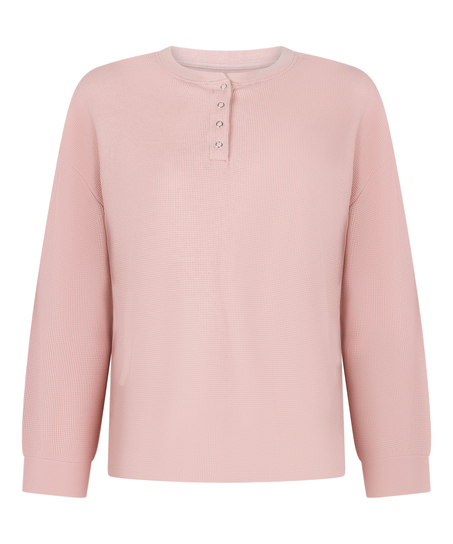 Topp Waffle Henley, Rosa