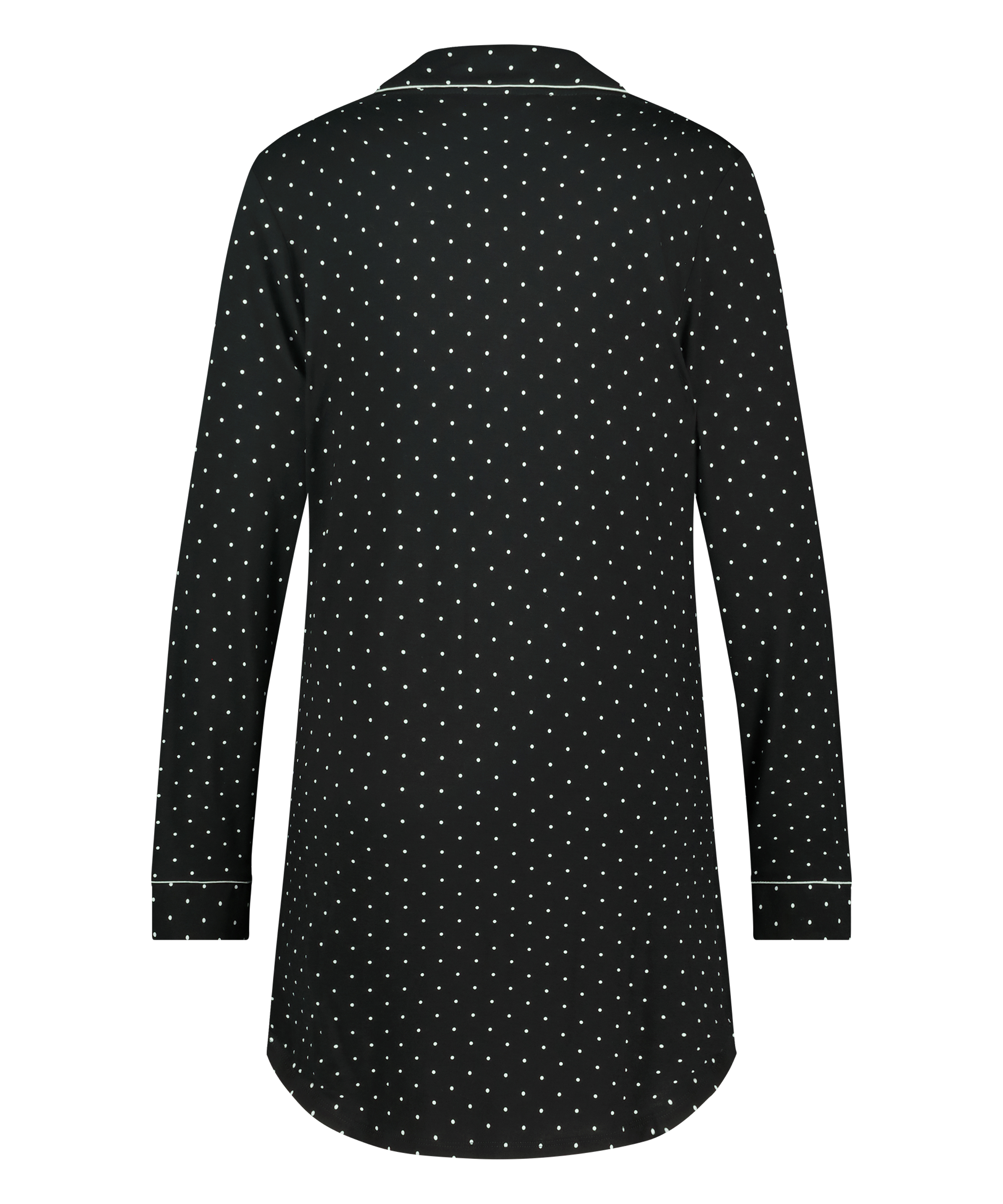 Essential langermet skjortekjole i jerseystoff, Svart, main