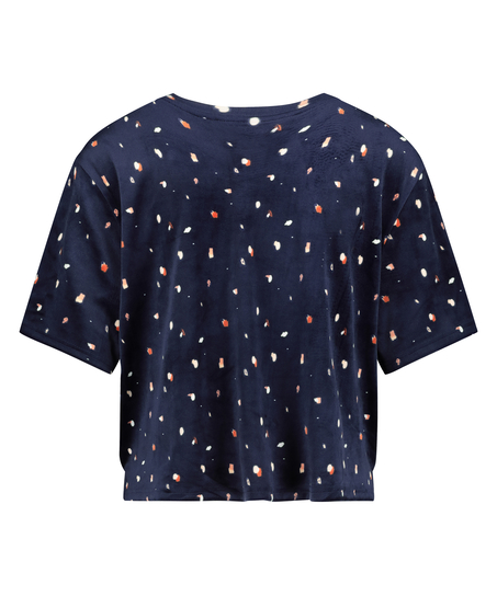 Top Velours Pocket, Bl&aring;