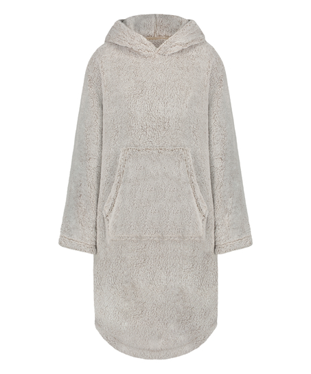 Flanellfleece Hoodie, Grå