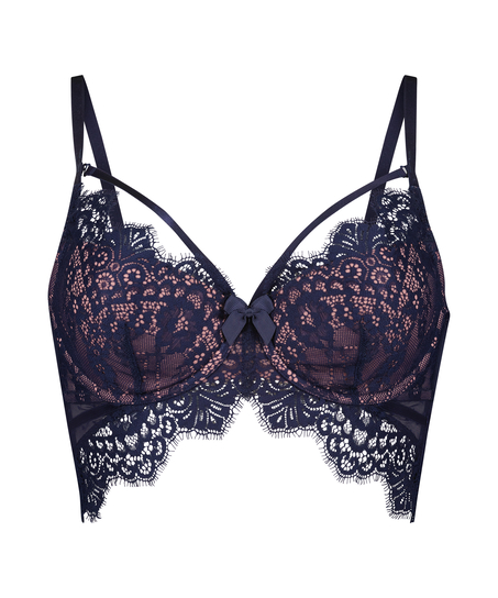 ﻿Vattert bh med bøyle longline Marilee, Blå