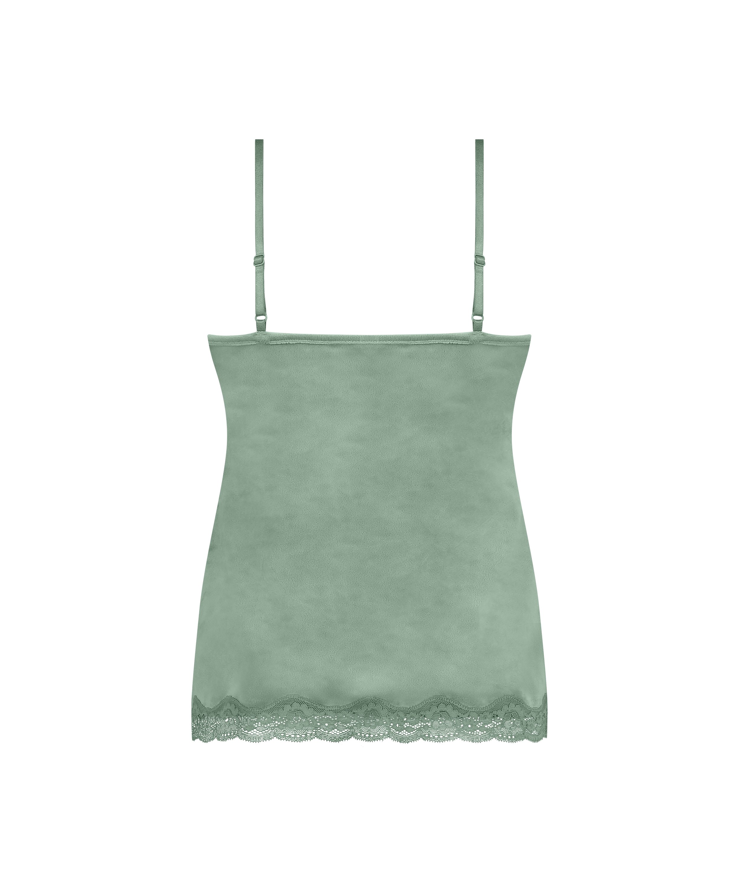 Cami-topp Velours Lace, Grønn, main