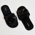 Floral slippers, Svart