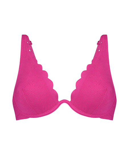 Bikinitopp Scallop Lurex, Rosa