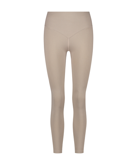 HKMX High waisted sømløs treningstights, Beige