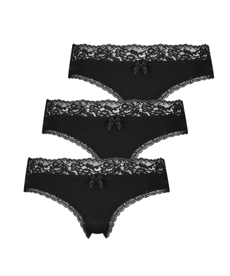3-pakning brazilian-shorts Dakota, Svart