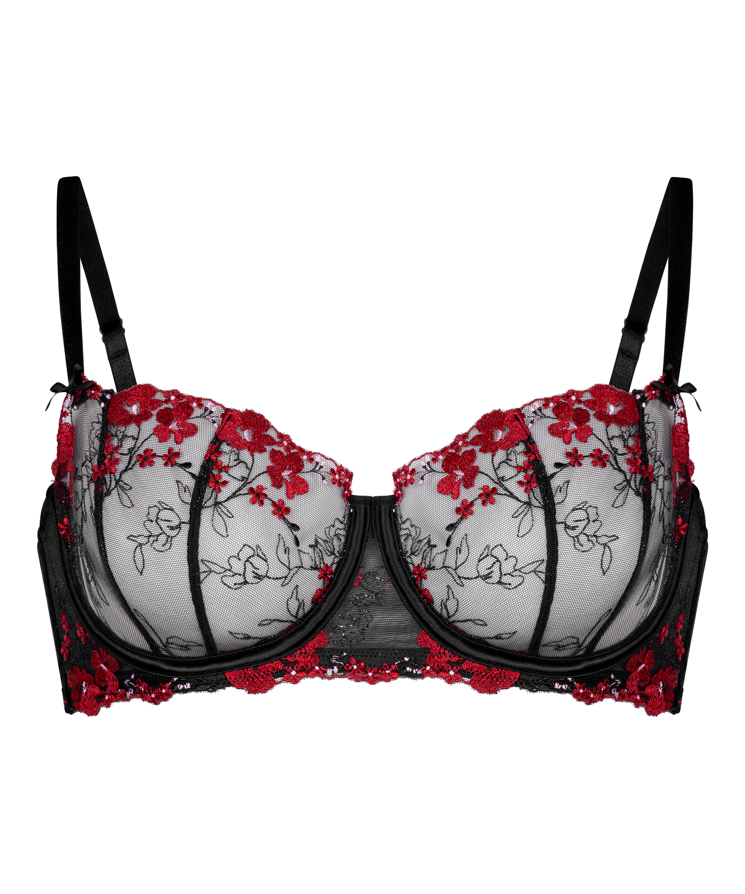 Peonie Non-Padded Underwired Bra, Svart, main