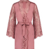 Kimono med heldekkende blonder, Rosa