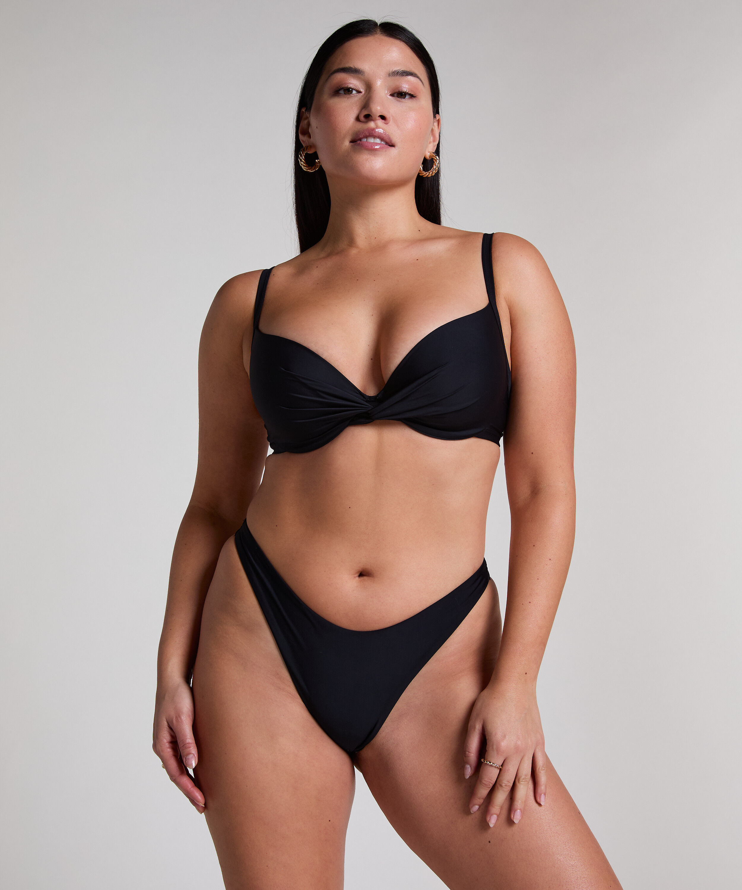 Høykuttet Bikini Underdel Luna, Svart