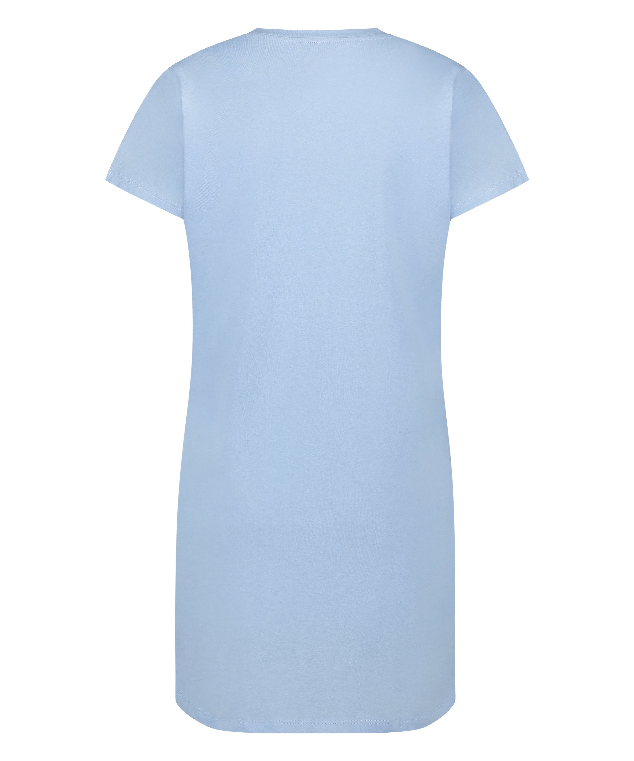 Nattskjorte med rund hals, Bl&aring;, main