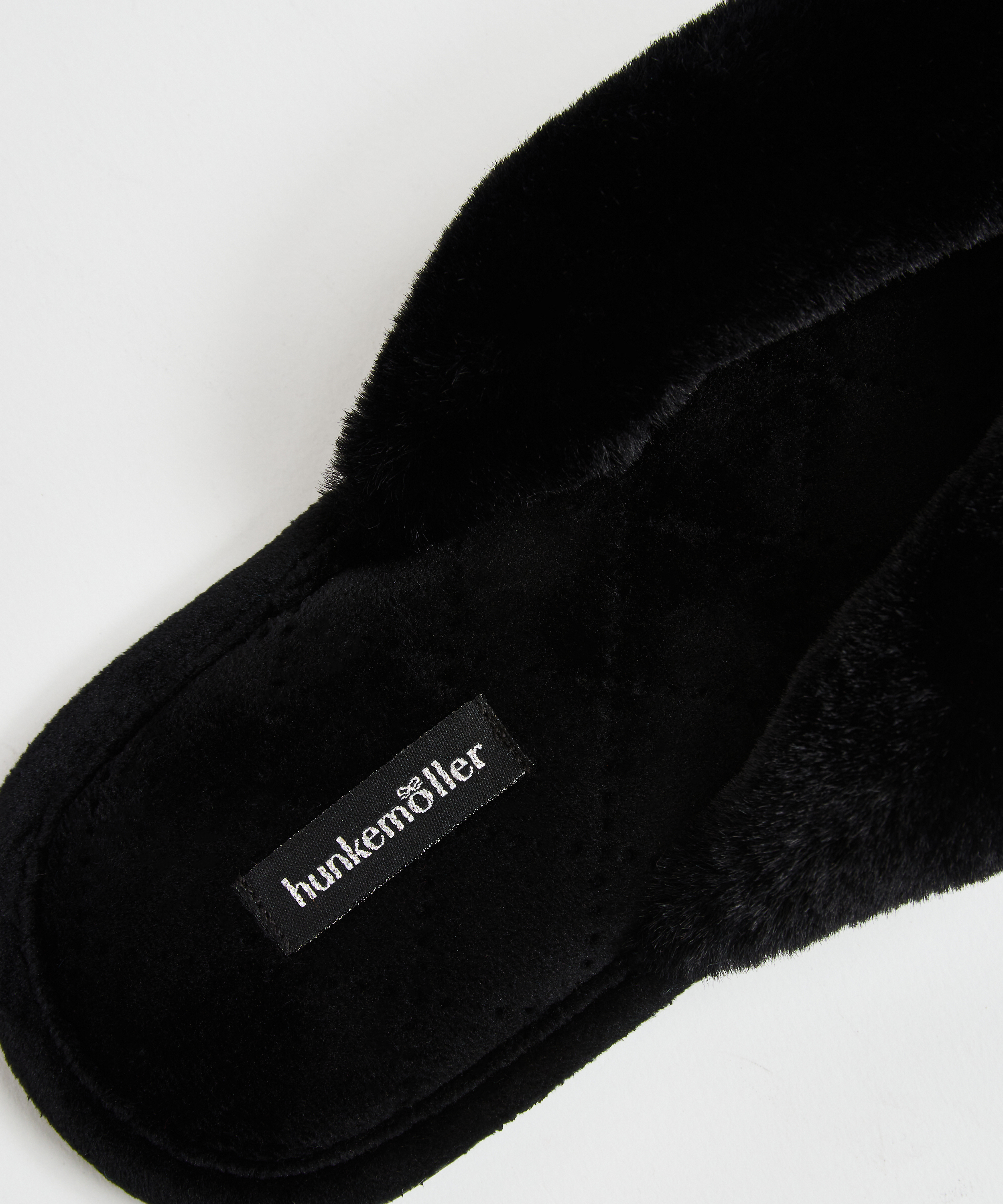 Slippers Velours fur, Svart, main
