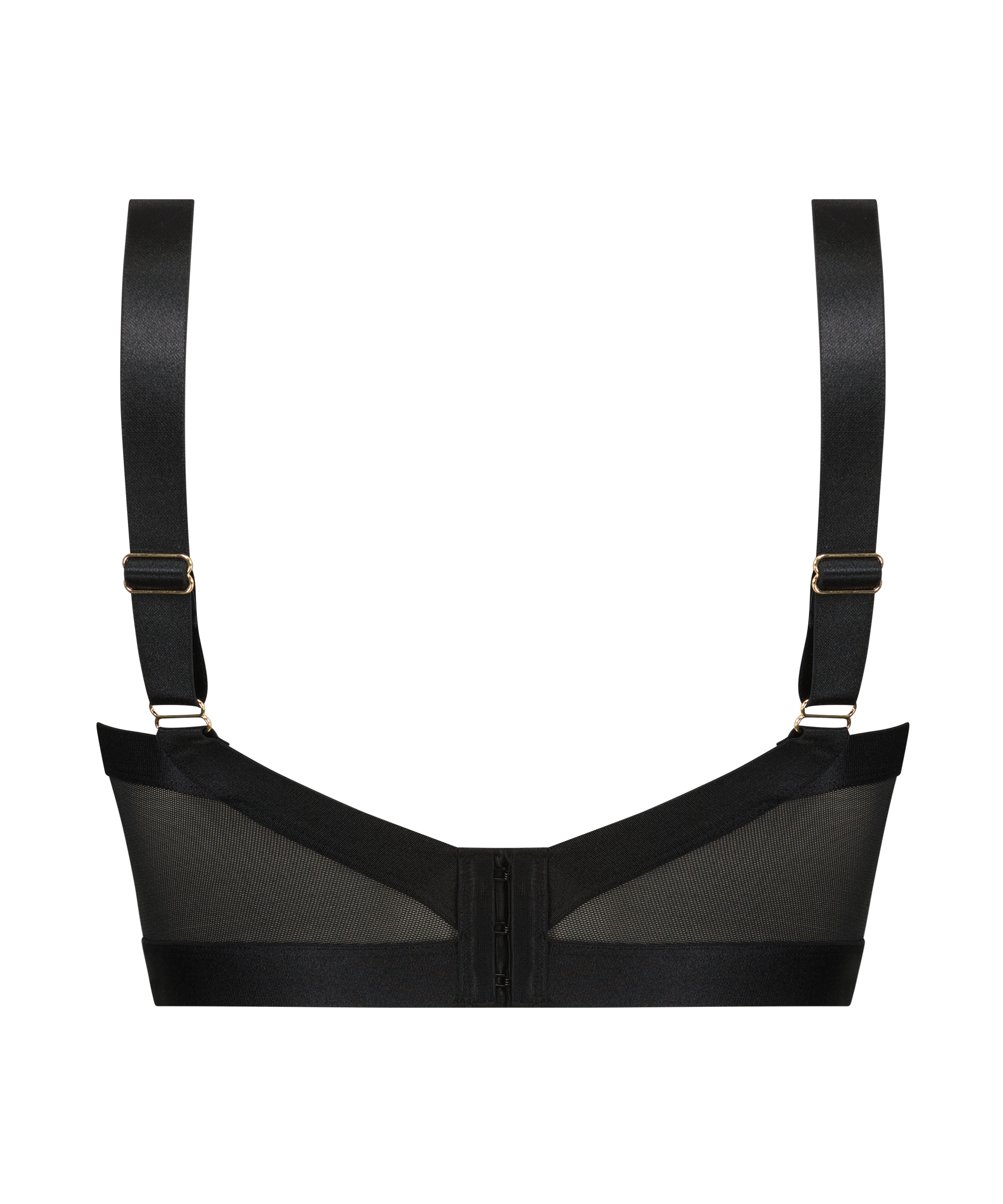 Uvattert bh med bøyle longline Hana, Svart, main