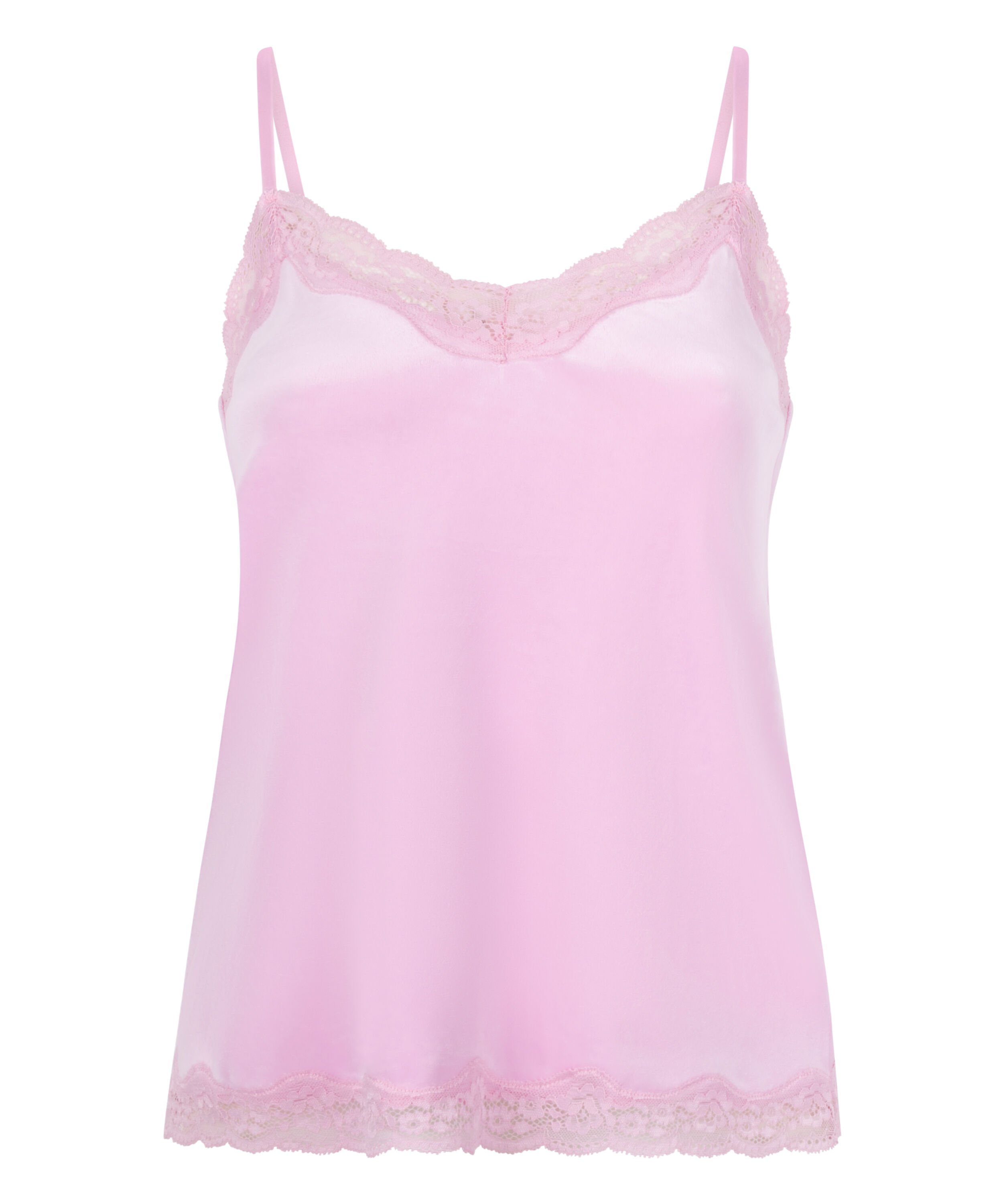 Cami-topp Velours Lace, Rosa