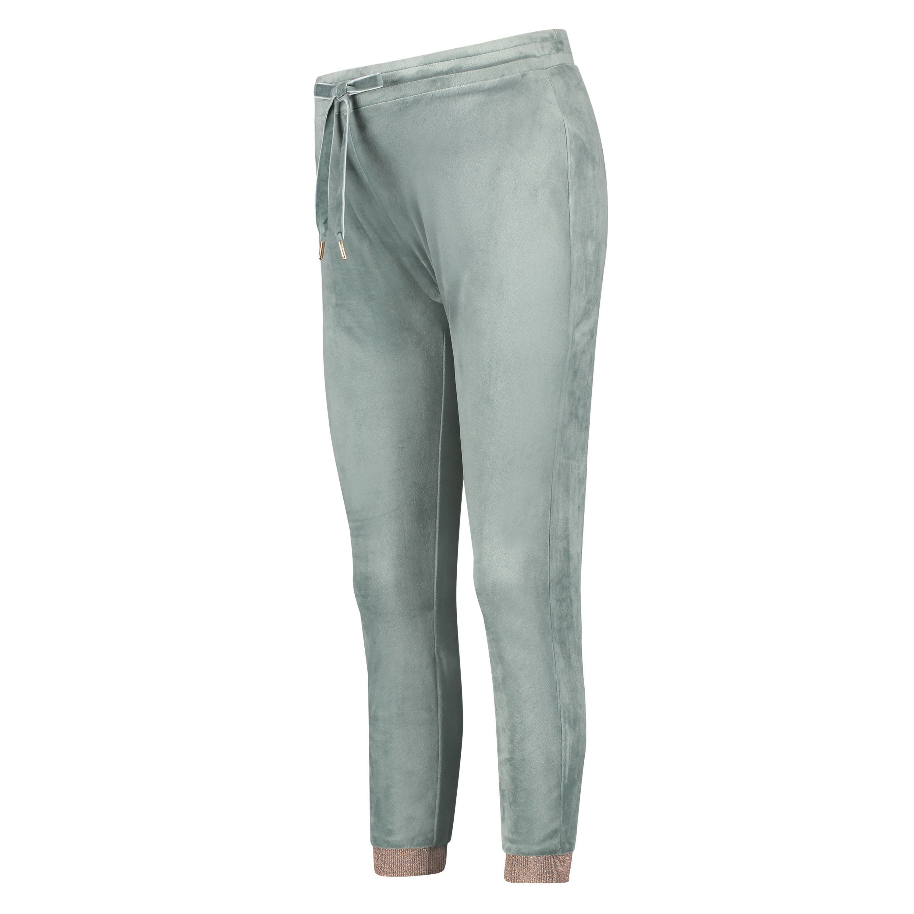 Velours lurex joggebukser, Grønn, main