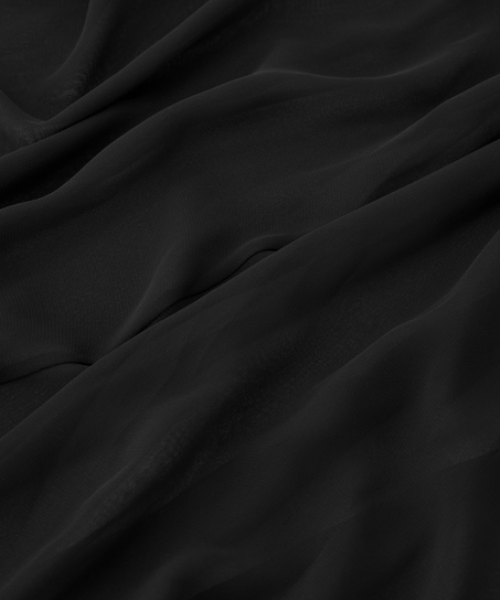 Satin Chiffon kjole Lily, Svart