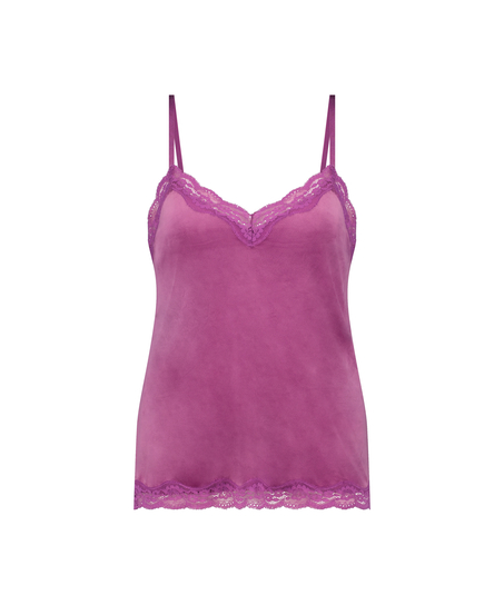 Cami-topp Velours Lace, Lilla