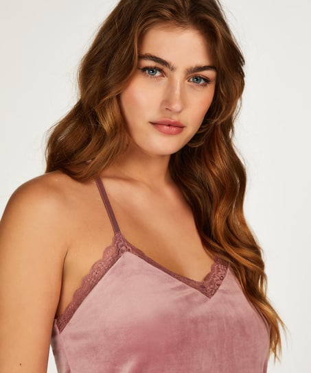 Velvet lace cami, Rosa