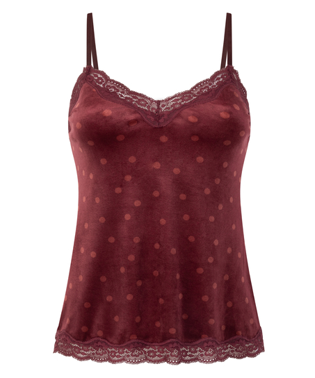 Cami-topp Velours Lace, Lilla