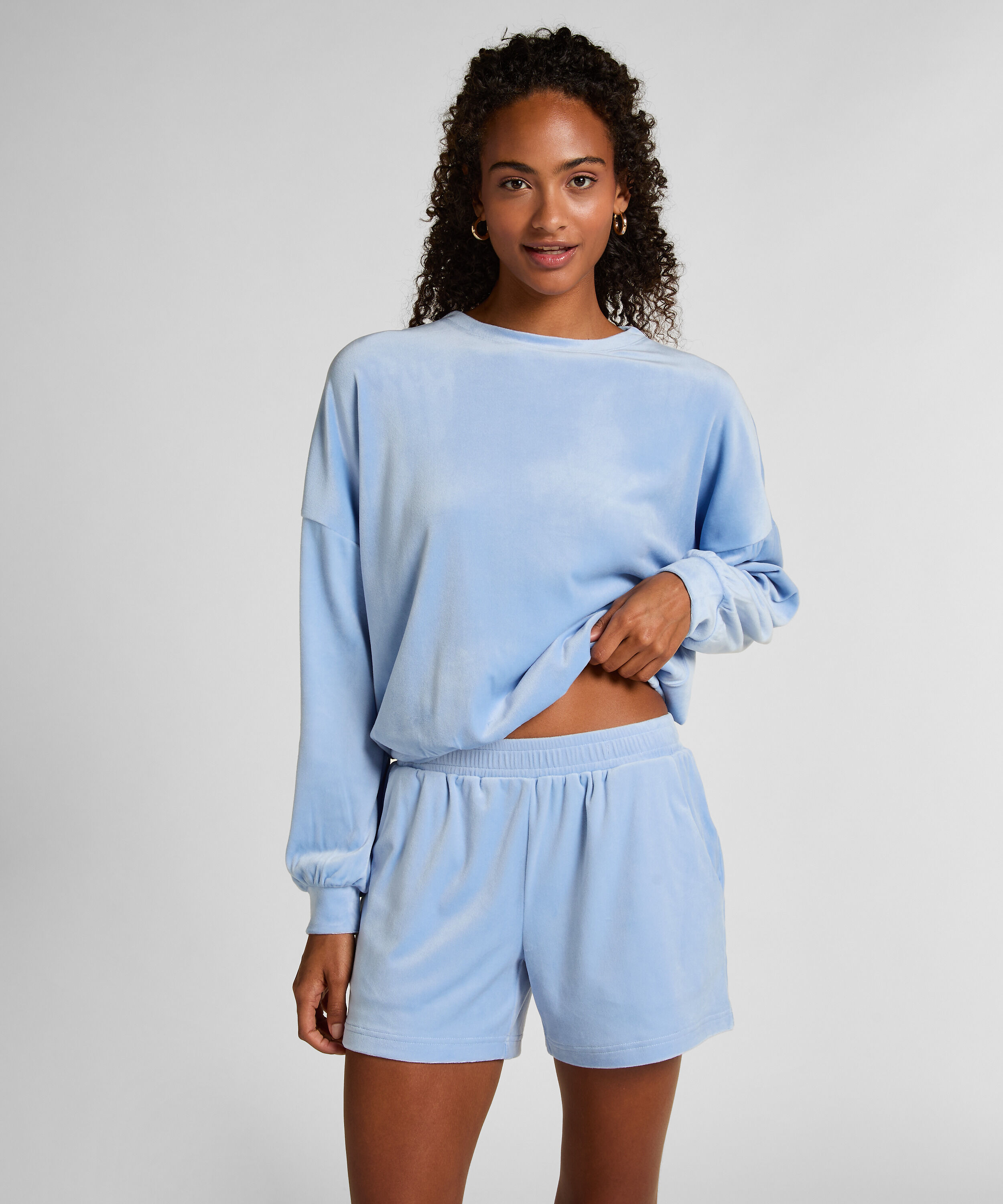 Velours Pocket shorts, Blå