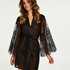 Mesh Lace Chiffon Kimono, Svart