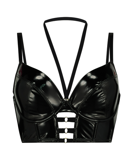 ﻿Vattert bh med bøyle longline Seductress, Svart