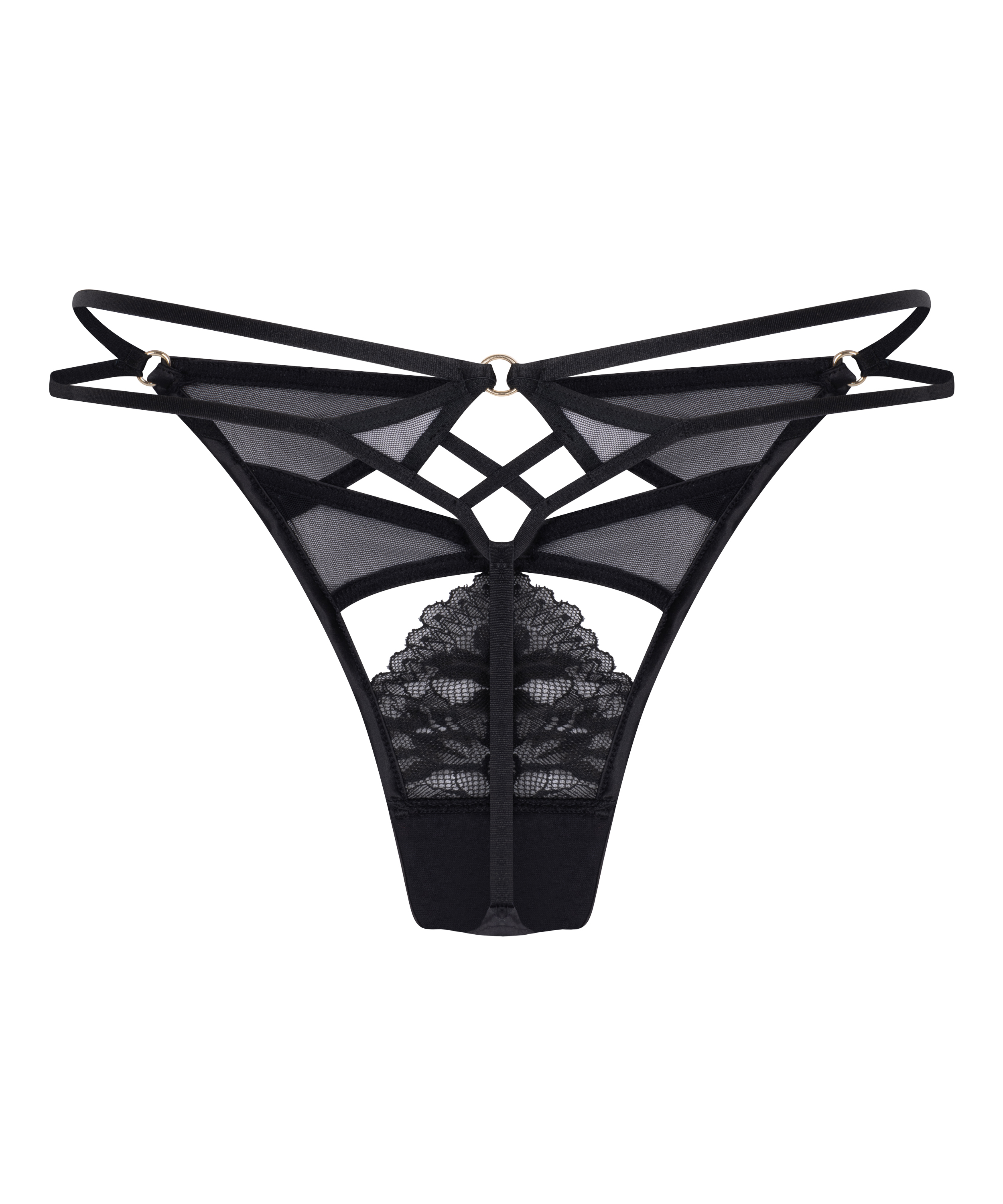 Amel Highleg Thong , Svart, main