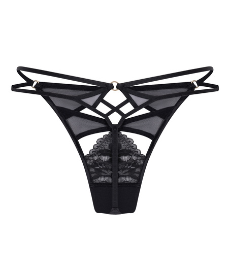 Amel Highleg Thong , Svart