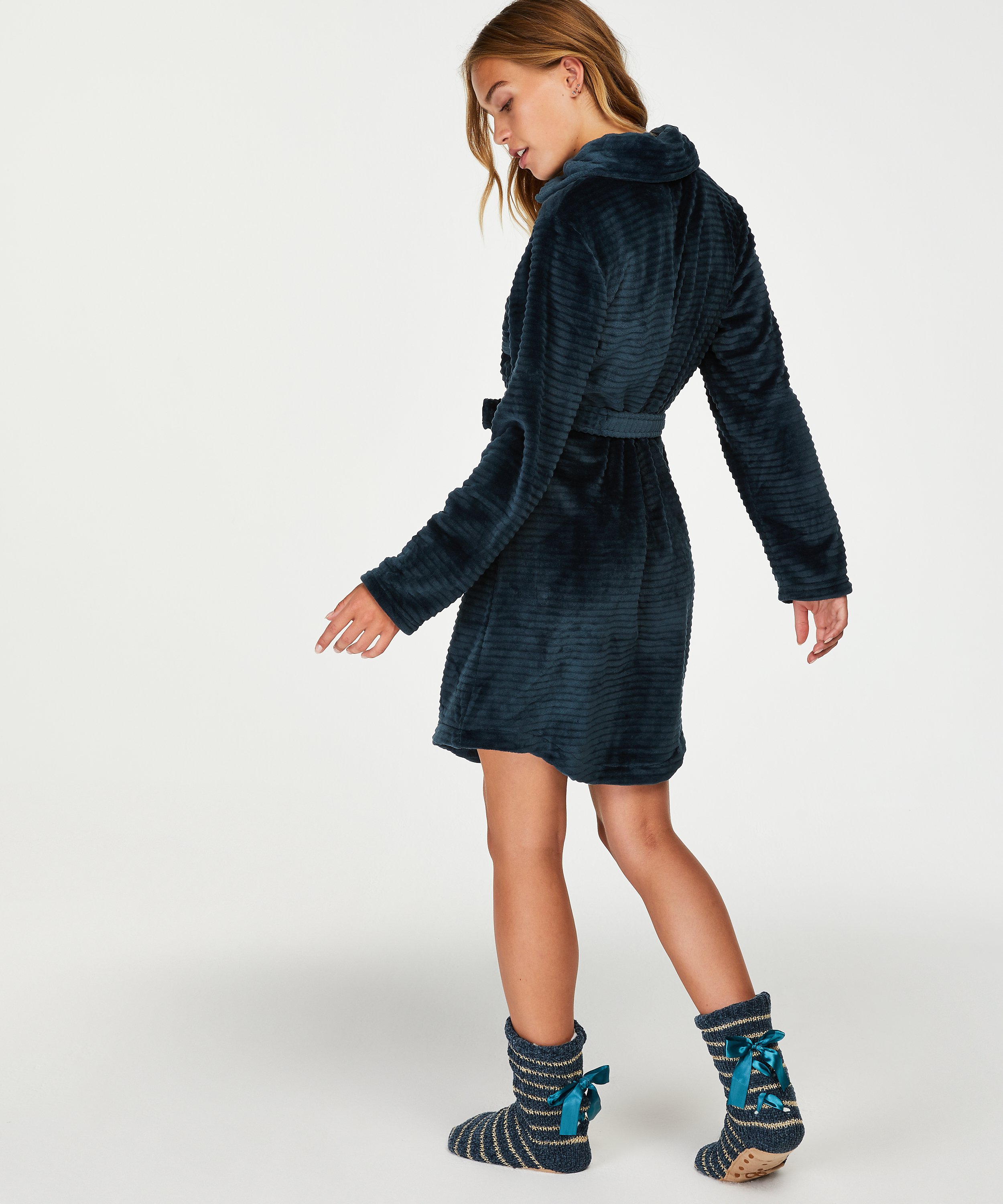 Badekåpe Zip Fleece, Blå, main