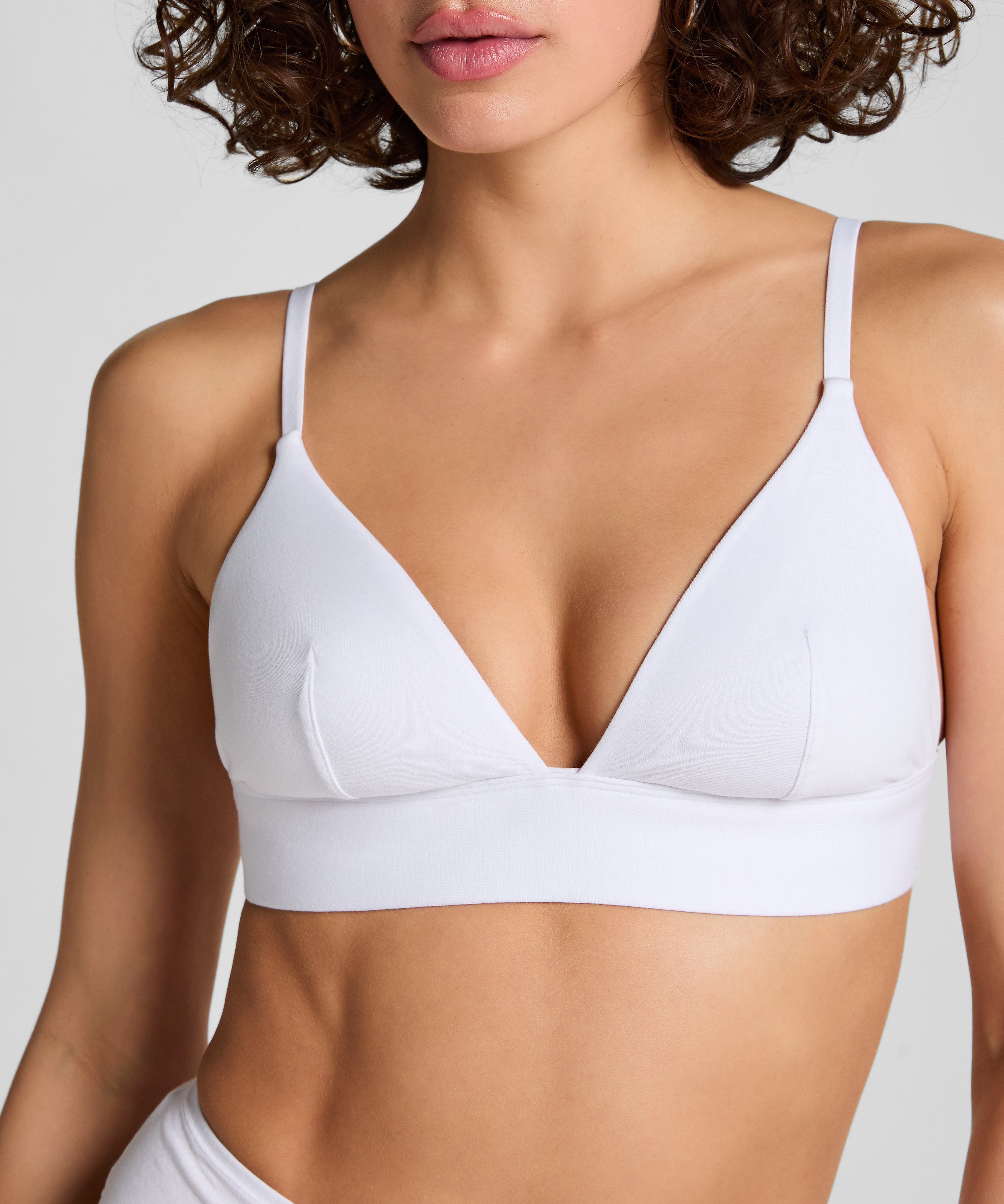 Bralette i bomull, Hvit, main