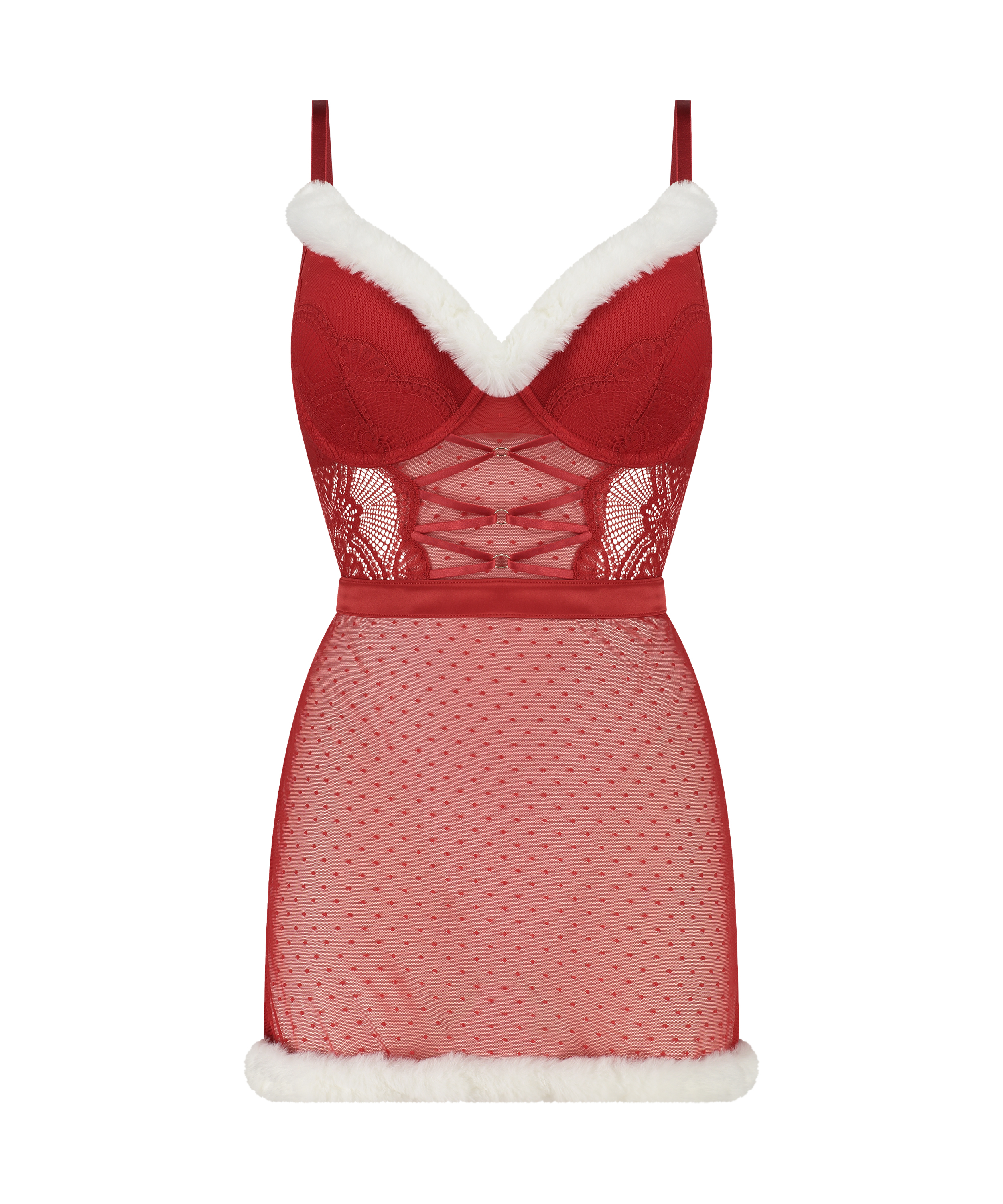 Wired slipdress Sexy Santa, Rød, main