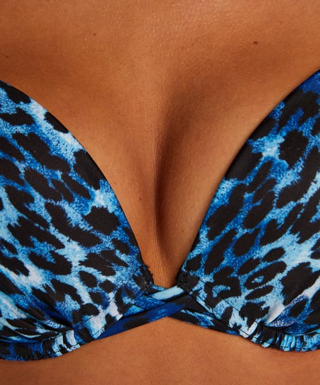 Leo polstret bikinitopp med spiler, Blå