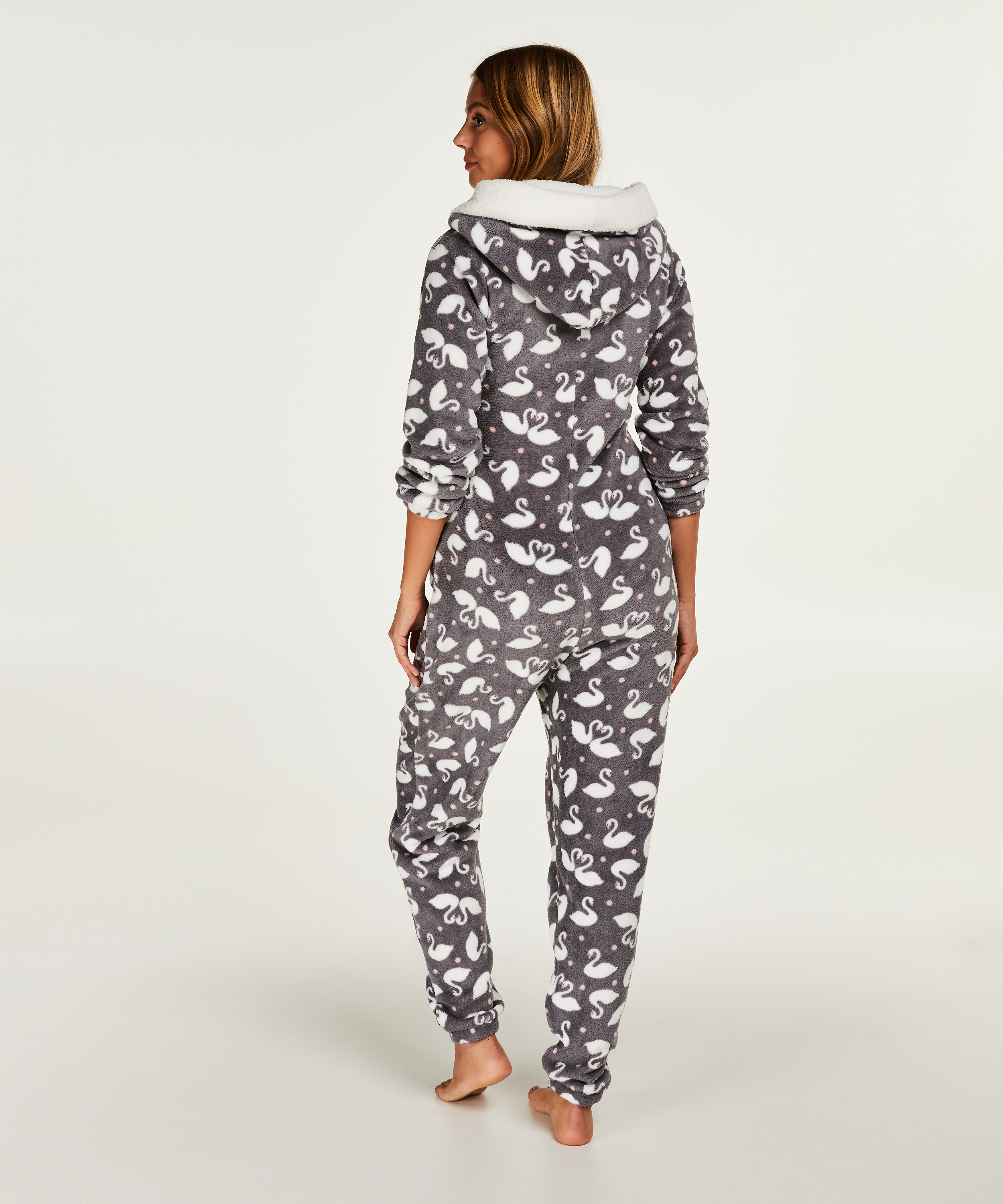 Fleece onesie, Grå, main