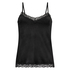 Cami-topp Velours Lace, Svart